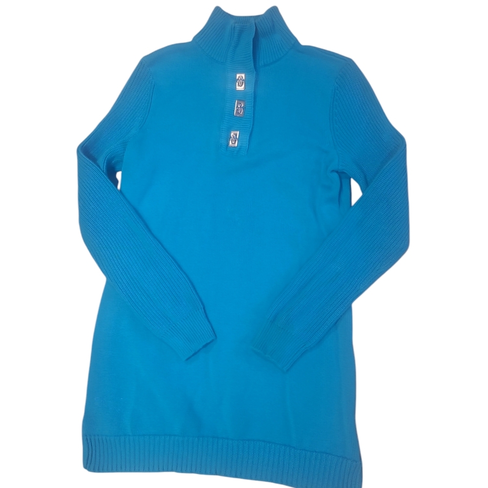 Knit Sweater Women's XS Ralph Lauren Blue Authentic Cotton